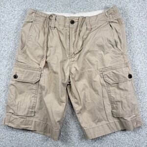 Lacoste Cargo Shorts Mens 30 Tan Khaki Cotton Twill Drawstring F6136 TX1691
